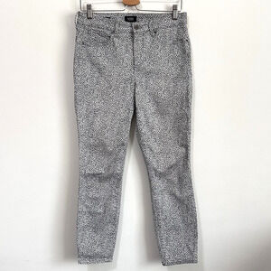 NYDJ Ami Skinny Leopard Jeans 8 White Stretch Lift Tuck 30x26 Ankle Casual Pants